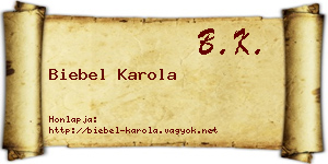 Biebel Karola névjegykártya